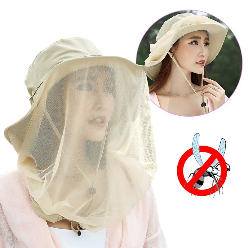 Jackcell Mosquito Head Net Hat, Safari Hat Sun Hats with Mesh Protection from Insect Mesh - Image 2